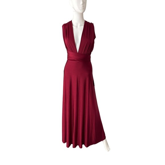Lulus Women's Merlot Convertible Formal Maxi Dress Size S NWT - Picture 1 of 7